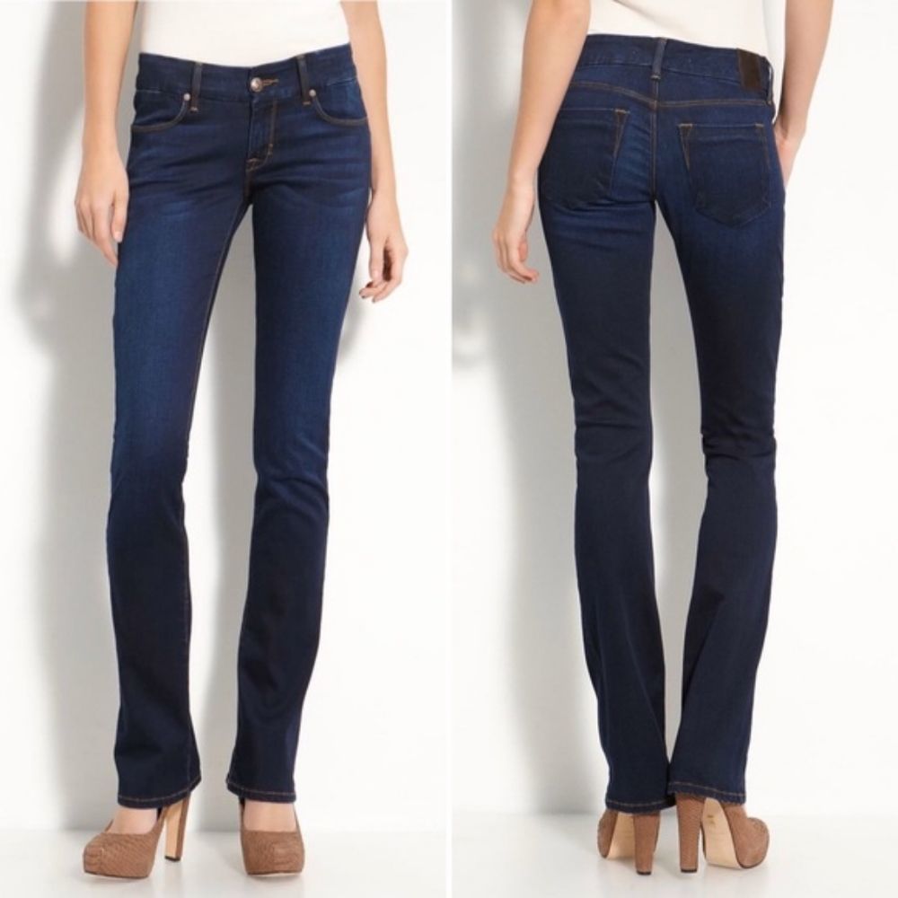 Dylan George For Anthropologie Dark Rinse Bella Baby Boot Denim Jeans W/ Stretch